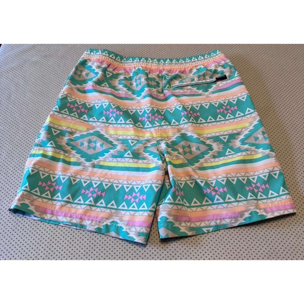Chubbies Youth XL Swim Trunks Gym Teal Aztec Geo Mesh Lined Board Shorts 18/20